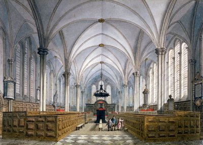 Indvendigt billede af Temple Church, London, 1811. af George Shepherd