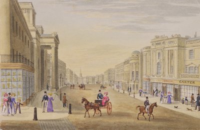 Regent Street, ser mod nord fra Hanover Street, ca. 1830 af George Shepherd