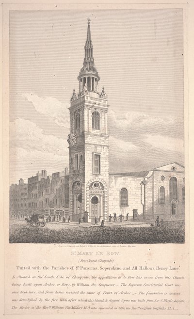 St. Mary Le Bow, graveret af William Wise af George Shepherd