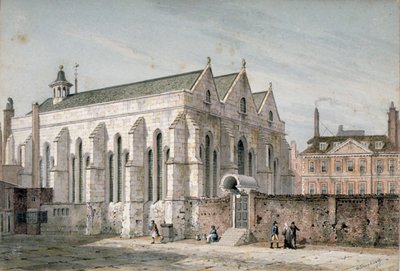 Udsigt til Temple Church, City of London, 1811. af George Shepherd