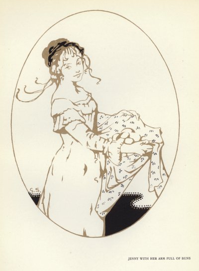 Illustration til The Happy Hypocrite af Max Beerbohm (farve litho) af George Sheringham