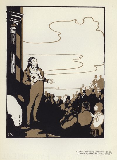 Illustration til The Happy Hypocrite af Max Beerbohm (farve litho) af George Sheringham