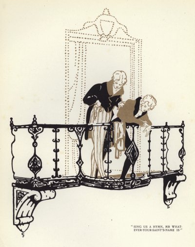 Illustration til The Happy Hypocrite af Max Beerbohm (farve litho) af George Sheringham
