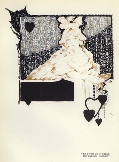 Illustration til The Happy Hypocrite af Max Beerbohm (farve litho) af George Sheringham