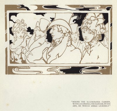 Illustration til The Happy Hypocrite af Max Beerbohm (farve litho) af George Sheringham