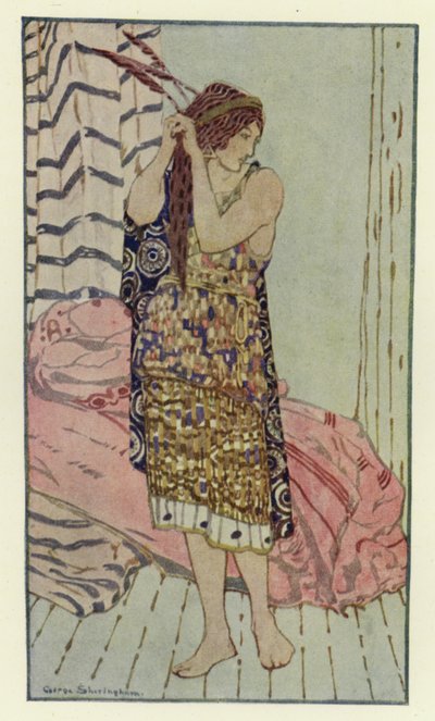 Hun var meget smuk og blid (farve litho) af George Sheringham