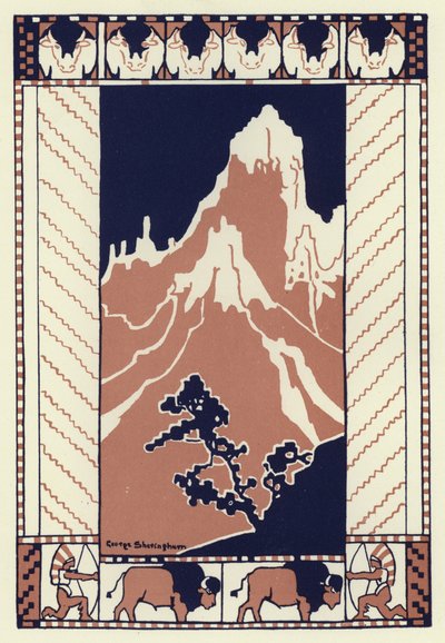 Den nat, da hele landsbyen sov, gik drengen til foden af bjerget (farve litho) af George Sheringham