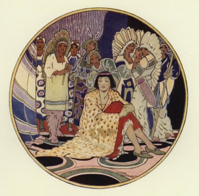 Folk var alle samlet til brylluppet (farve litho) af George Sheringham