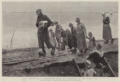 Begravelsen af et fiskerbarn i Volendam på Zuider Ze af George Sherwood Hunter
