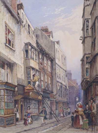 Bell Yard nær Chancery Lane, London, 1835 af George Sidney Shepherd
