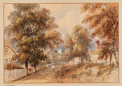 East Stratton (akvarel) af George Sidney Shepherd
