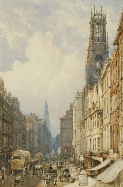 Fleet Street Looking up to Temple Bar with Old St. Dunstan