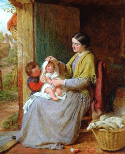 Leger med baby, 1863 af George Smith