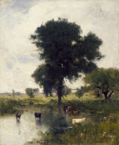 Kvæg i pool (A Summer Landscape), 1880 af George Snr. Inness