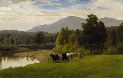 Græsmarker, 1867 (olie på papir om bord) af George Snr. Inness