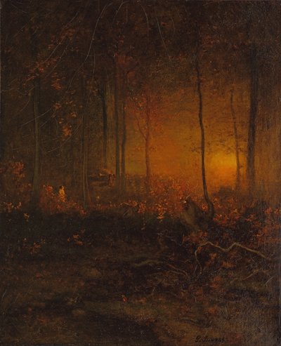 Watching the Sun Glow, 1887 af George Snr. Inness