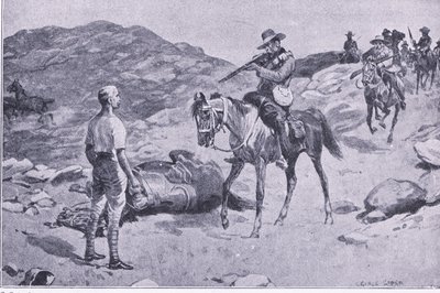 En galant gerning på marchen til Hoopstad, After Pretoria: The Guerilla War udgivet af Harmsworth Bros Limited 1901 af George Soper