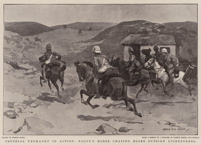 Imperial Yeomanry in Action, Pagets hest jagter boerne uden for Lichtenberg af George Soper