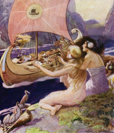 Jason og Argonauterne: Sirenerne (farve litho) af George Soper