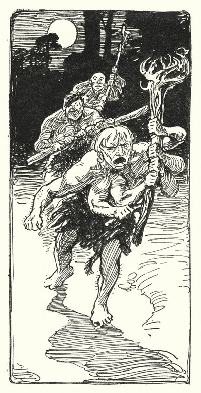 Jason og argonauterne: "Mens de lå og sov, kom de ned over de frygtelige mænd" (litho) af George Soper