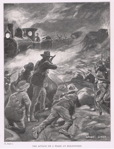 Angrebet på et tog ved Holfontein af George Soper