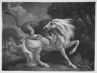 En hest angrebet af en løve af George Stubbs