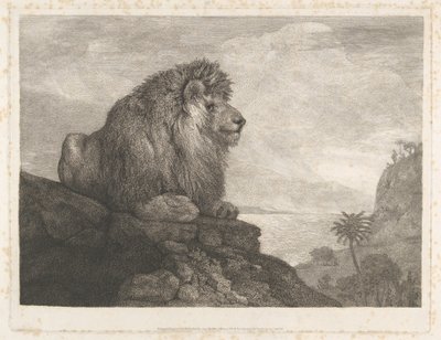 En løve (en løve, der hviler på en klippe) af George Stubbs