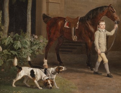 Detalje fra William Henry Cavendish Bentinck, 3. hertug af Portland foran Welbeck Abbey Riding Stables, 1766-7 af George Stubbs