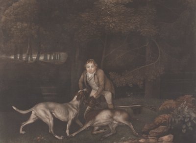 [Freeman, Keeper to the Earl of Clarendon, with a hound and a såret doe]: genudgivet efter Stubbs død med titlen: Death of the Doe af George Stubbs