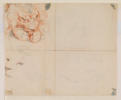 Hoved og poter af en løve, verso, 18. eller 19. århundrede af George Stubbs
