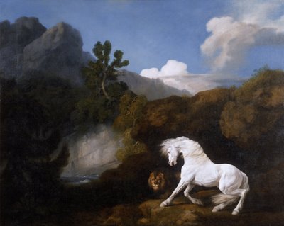 Hest skræmt af en løve af George Stubbs