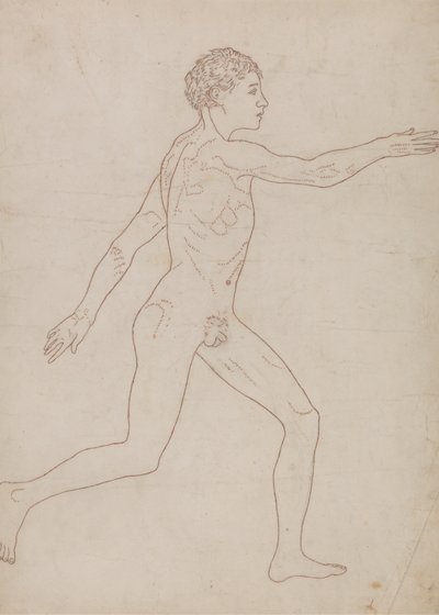 Menneskelig figur, sideværts (konturundersøgelse i omvendt rækkefølge af tabel VIII) af George Stubbs