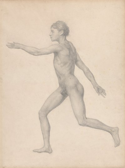Menneskelig figur, set fra siden, udissektioneret (færdig undersøgelse for tabel VIII) af George Stubbs