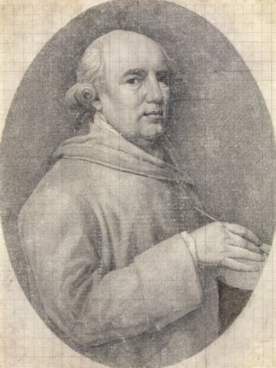 Studie til et selvportræt i emalje af George Stubbs