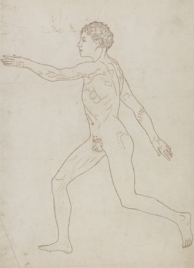 Studie af den menneskelige figur, sideblik, fra 