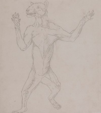 Tigerkrop, stående i menneskelig stilling af George Stubbs