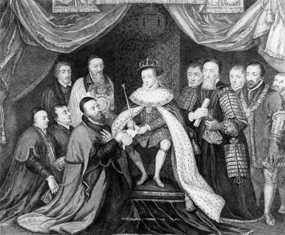 Edward VI tildelte Charter for Bridewell Hospital til Sir George Barnes i 1553, udgivet 1750 af George Vertue