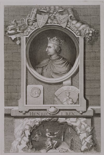 Henrik I (1068-1135) Konge af England fra 1100, indgraveret af kunstneren af George Vertue