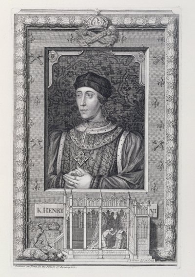 Henrik VI (1421-71) Konge af England 1421-66 og 1470-71, efter et portræt i Kensington Palace, indgraveret af kunstneren af George Vertue