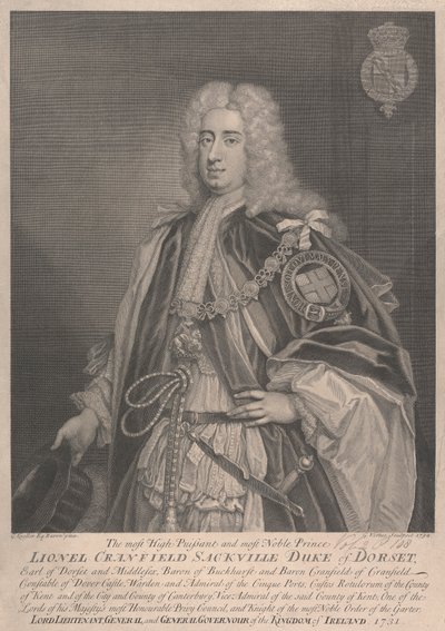 Lionel Cranfield Sackville, 1. hertug af Dorset af George Vertue