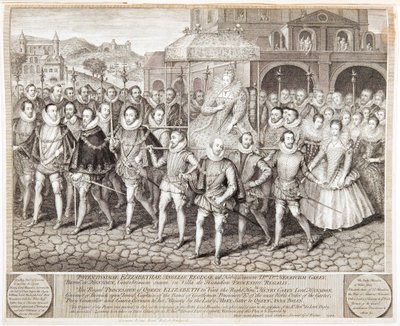 Kongelig procession af dronning Elizabeth I, c1580 1744 af George Vertue