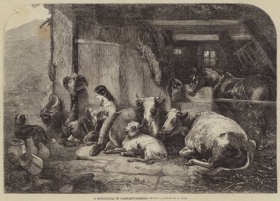 En Homestall i Carnarvonshire af George Vicat Cole