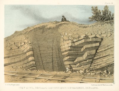 Trap Dyke, Dundalk and Enniskillen Railway, Irland (koloreret stik) af George Victor Du Noyer