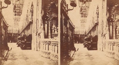 Gruppe af 5 stereografiske visninger af Westminster Abbey, London, England, 1850
