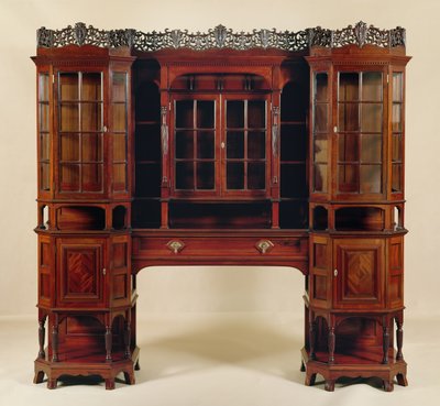 Vitrineskab, lavet til Morris & Co., ca. 1880 (udskåret mahogni) af George Washington Jack