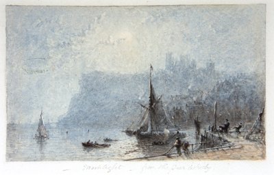 Måneskin - fra molen i Whitby af George Weatherill