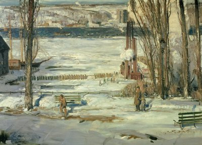 A Morning Snow - Hudson River, 1910 af George Wesley Bellows