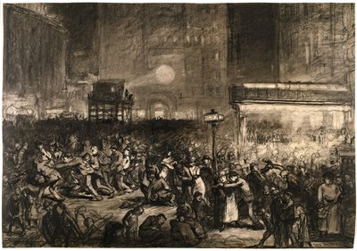 Valgnat på Times Square af George Wesley Bellows