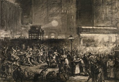 Election Night Times Square, 1906. af George Wesley Bellows