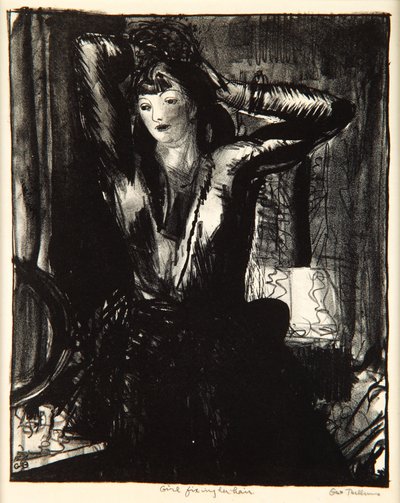 Pige fikser sit hår, 1923-24 af George Wesley Bellows